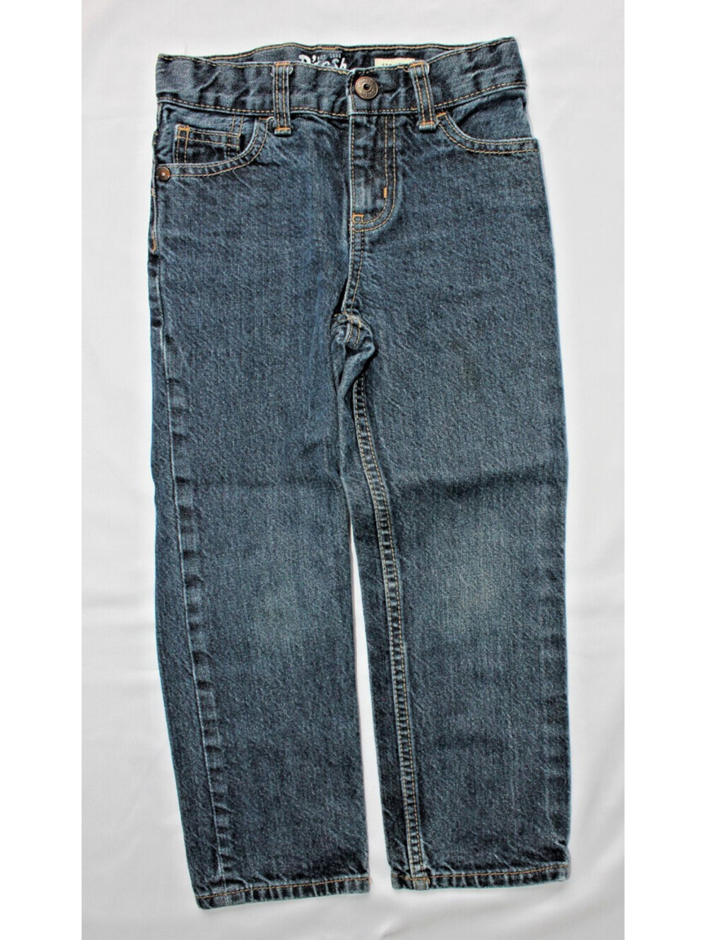 OshKosh B'gosh Boys Straight Leg Jeans Size 5R Blue Denim Adjustable Waist